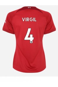Fotbalové Dres Liverpool Virgil van Dijk #4 Dámské Domácí Oblečení 2022-23 Krátký Rukáv